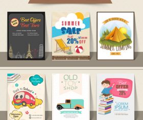 Summer sale with back to school flyer template vector