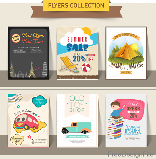Summer sale with back to school flyer template vector