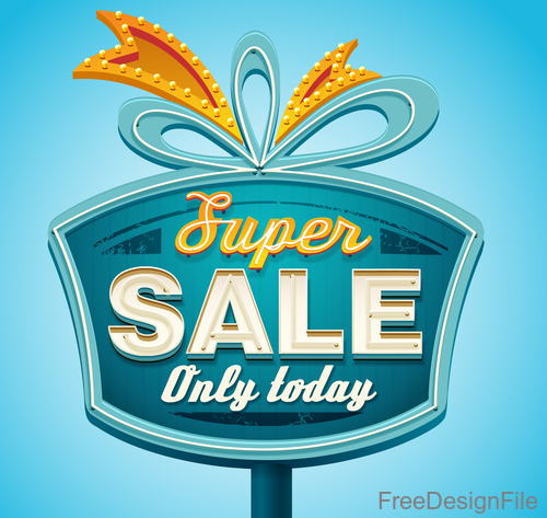 Super sale billboard design vector