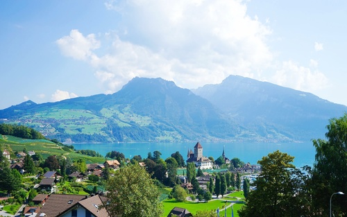 Switzerlands beautiful town Grindelwald Stock Photo 05