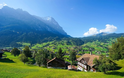 Switzerlands beautiful town Grindelwald Stock Photo 06
