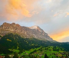 Switzerlands beautiful town Grindelwald Stock Photo 07