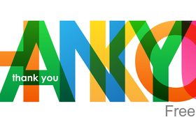 Text overlapping thank you design vector