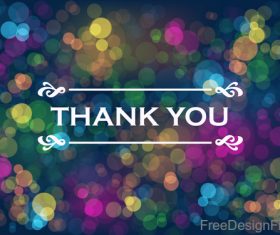 Thanks you with blue bokeh background vector 01