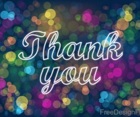Thanks you with blue bokeh background vector 02