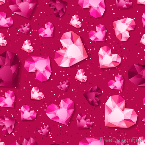 Valentines Day diamond seamless pattern vector 02