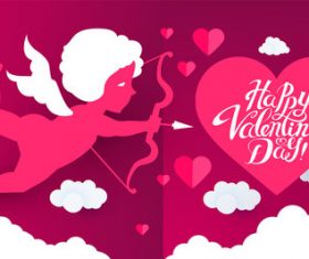Valentines background with kids vector