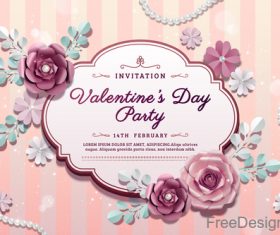 Valentines card and beautiful flowers vector