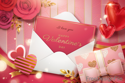 Valentines card creative design vector