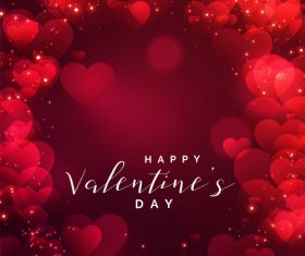 Valentines day background with blurs heart vectors