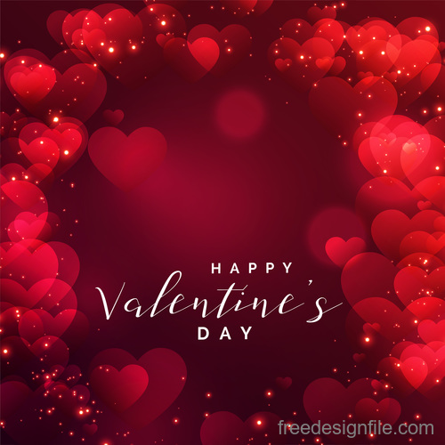 Valentines day background with blurs heart vectors