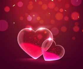 Valentines day background with transparent heart vector