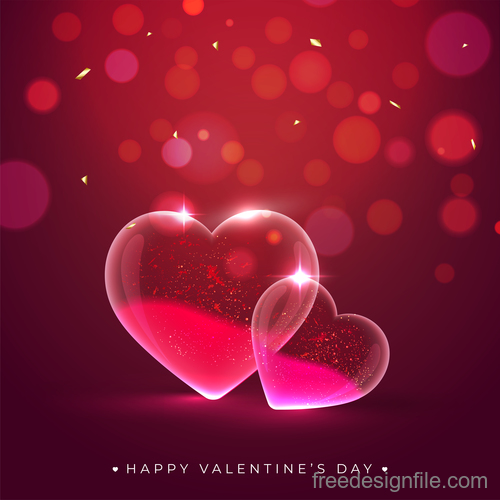 Valentines day background with transparent heart vector