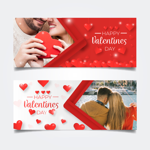 Valentines day banners tamplate illustration vector