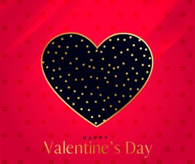 Valentines day card and black heart shapes vectors