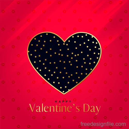 Valentines day card and black heart shapes vectors