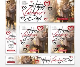 Valentines day card tamplate vector kit 01