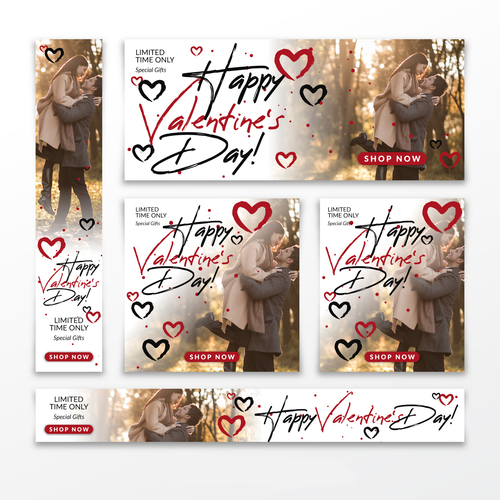 Valentines day card tamplate vector kit 01