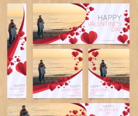 Valentines day card tamplate vector kit 02