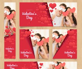 Valentines day card tamplate vector kit 03