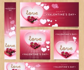 Valentines day card tamplate vector kit 04