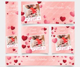 Valentines day card tamplate vector kit 05
