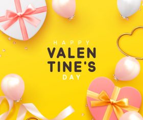 Valentines day card yellow vector