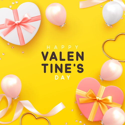 Valentines day card yellow vector
