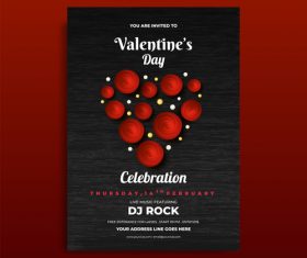 Valentines day celebration flyer template vector