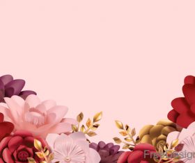 Valentines day flower background design vector 02