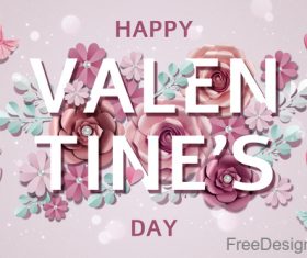 Valentines day flower background design vector 06