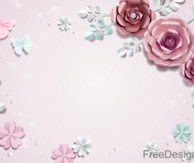 Valentines day flower background design vector 07