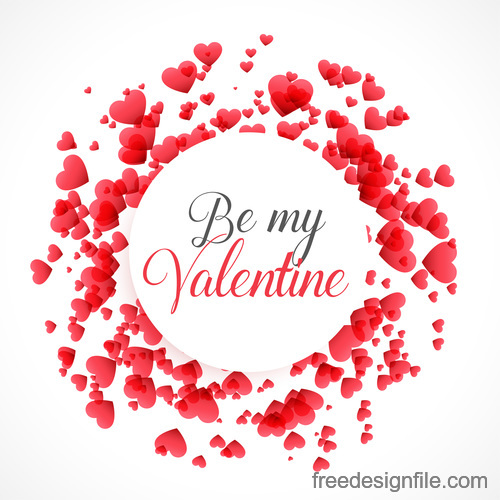 Valentines day heart frame vectors material