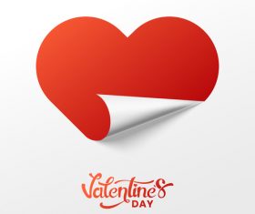 Valentines day heart sticker with white background vector