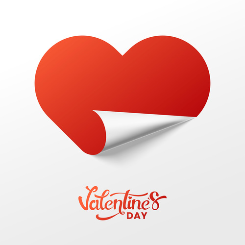 Valentines day heart sticker with white background vector