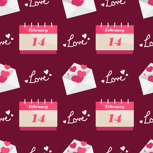 Valentines day love pattern seamless vectors 06