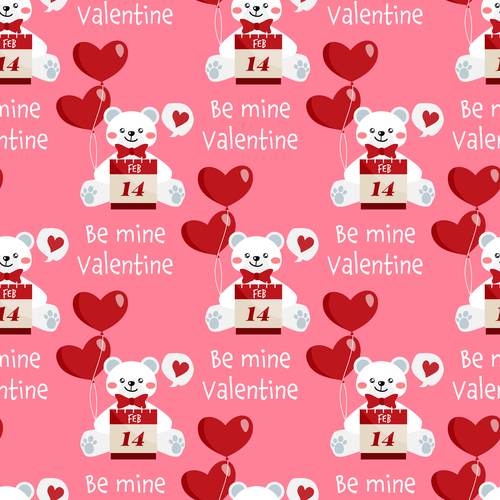 Valentines day love pattern seamless vectors 07