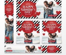 Valentines day sale card vector kit 01