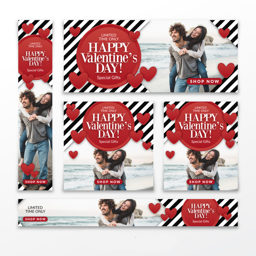 Valentines day sale card vector kit 01