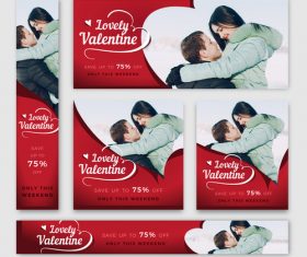 Valentines day sale card vector kit 02