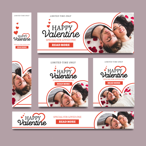 Valentines day sale card vector kit 03