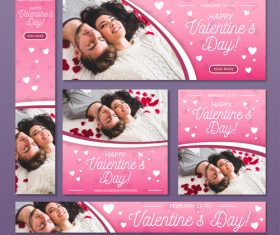 Valentines day sale card vector kit 04