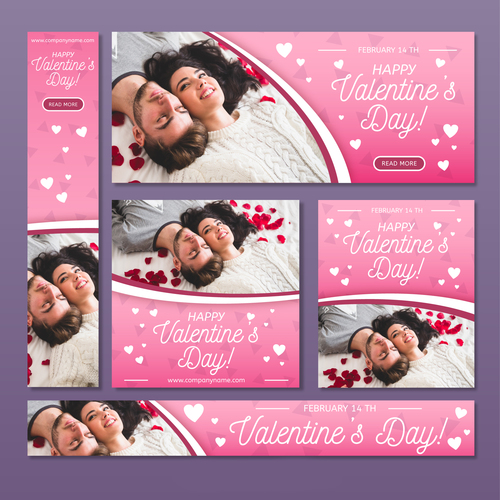 Valentines day sale card vector kit 04