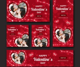 Valentines day sale card vector kit 06