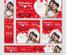 Valentines day sale card vector kit 07