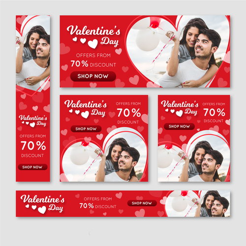 Valentines day sale card vector kit 07