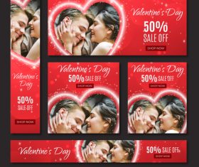 Valentines day sale card vector kit 08