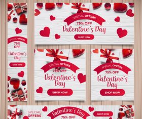 Valentines day sale card vector kit 09