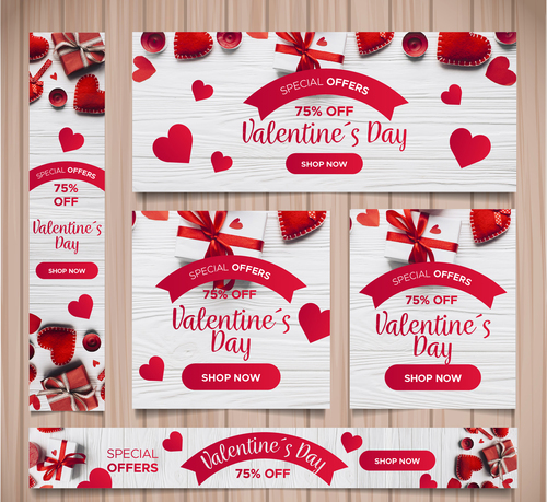 Valentines day sale card vector kit 09