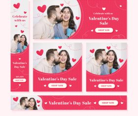 Valentines day sale card vector kit 10